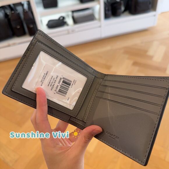 NWT Coach Men's 3-In-1 WalletIn Signature Canvas With Patches CCG27 Grey Multi - Picture 4 of 6